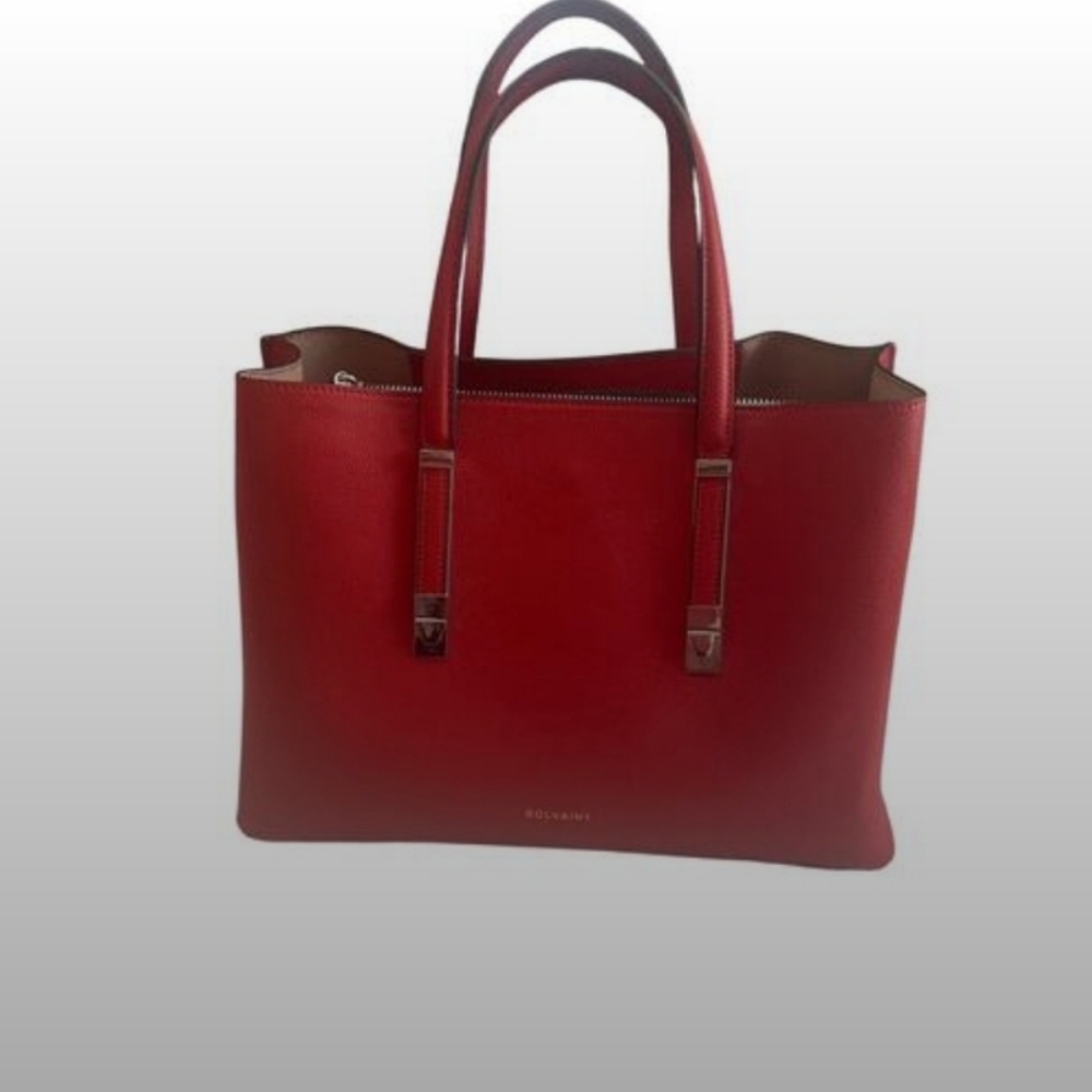 NWT Bolvaint Marielle Tote Red Leather Silver Hardware